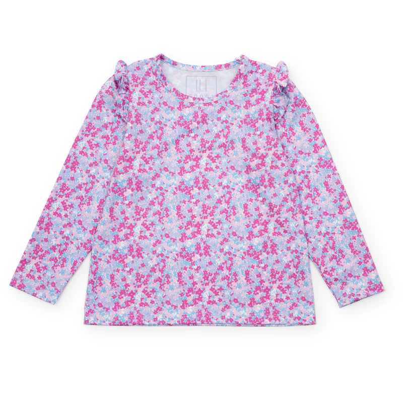 Preppy Petals Mia Girls' Longsleeve Performance Top by LH Sport