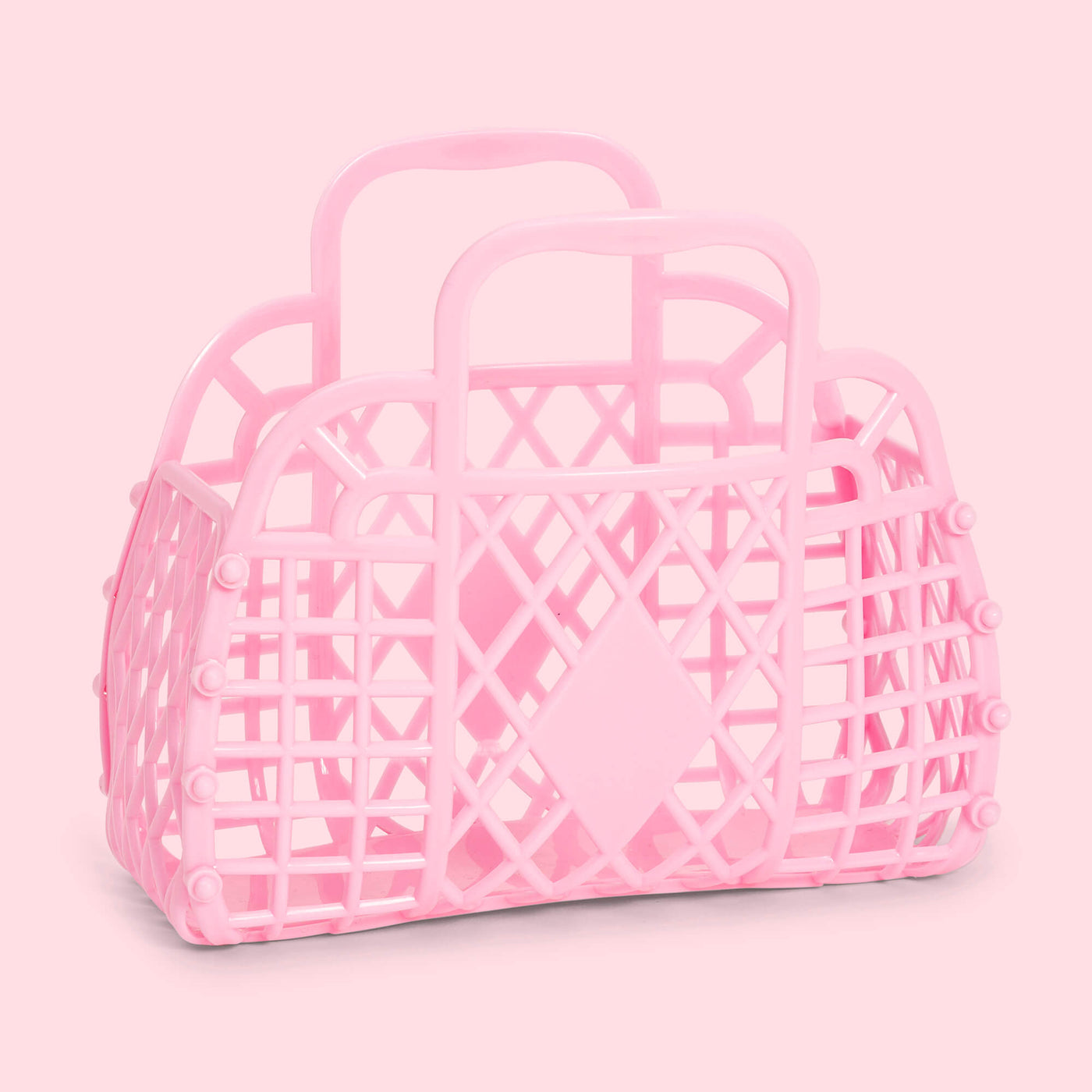 Mini Retro Basket- Bubblegum Pink