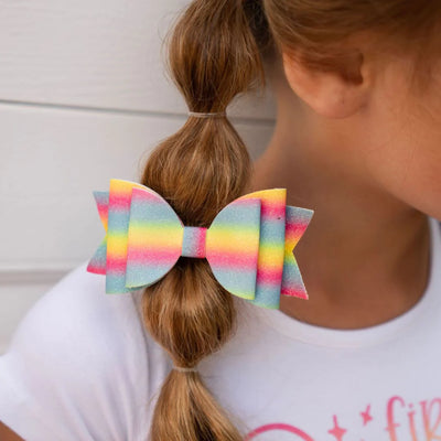 Rainbow Ombre Bow Clip