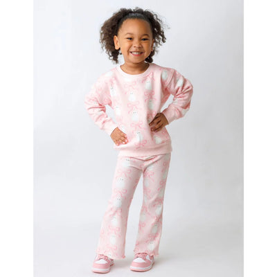 Coquette Ghost Halloween Sweatshirt - Pink