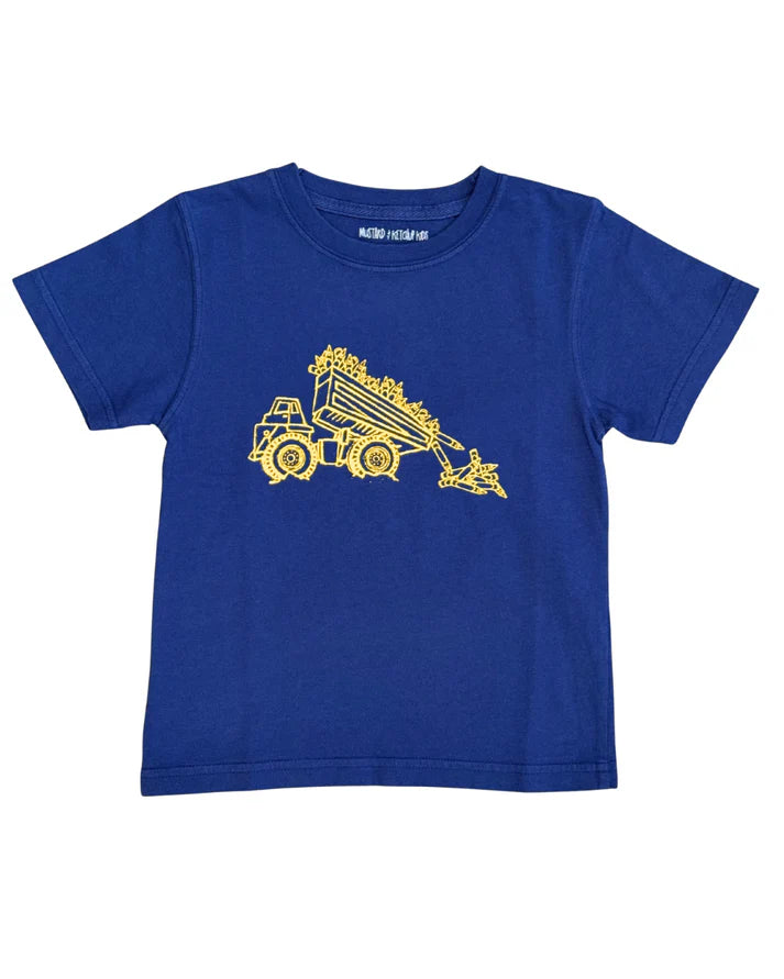 Navy Dump Truck with Crayons Tee