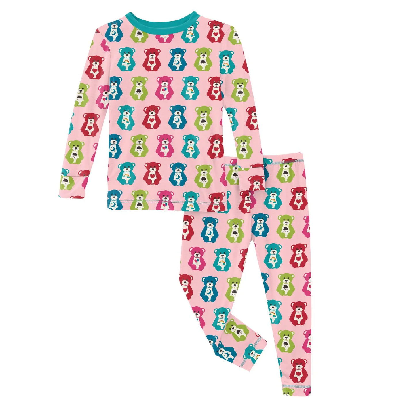 Lotus Happy Teddy Print Long Sleeve Pajama Set