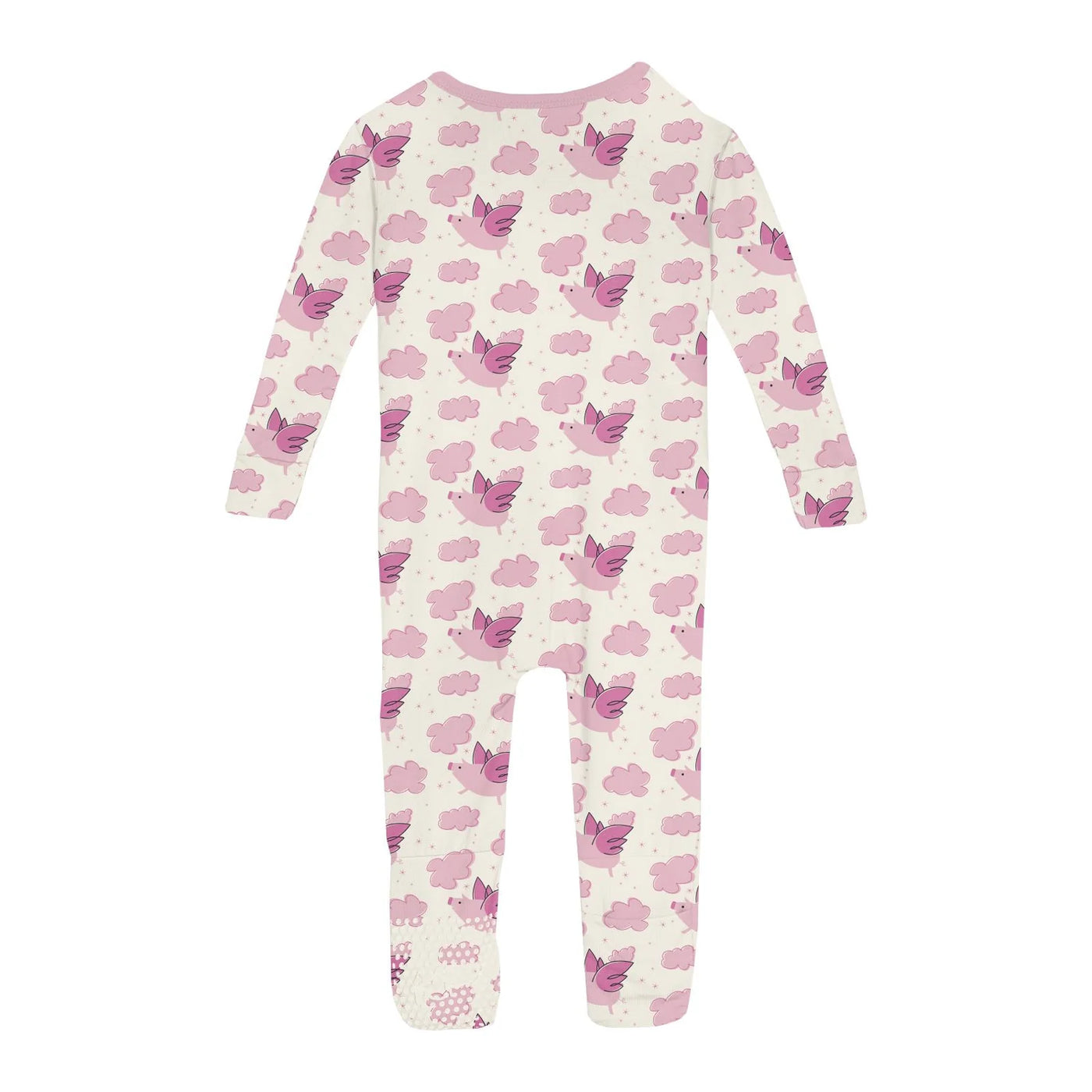 Natural Flying Pigs Print Convertible Sleeper with Zipper