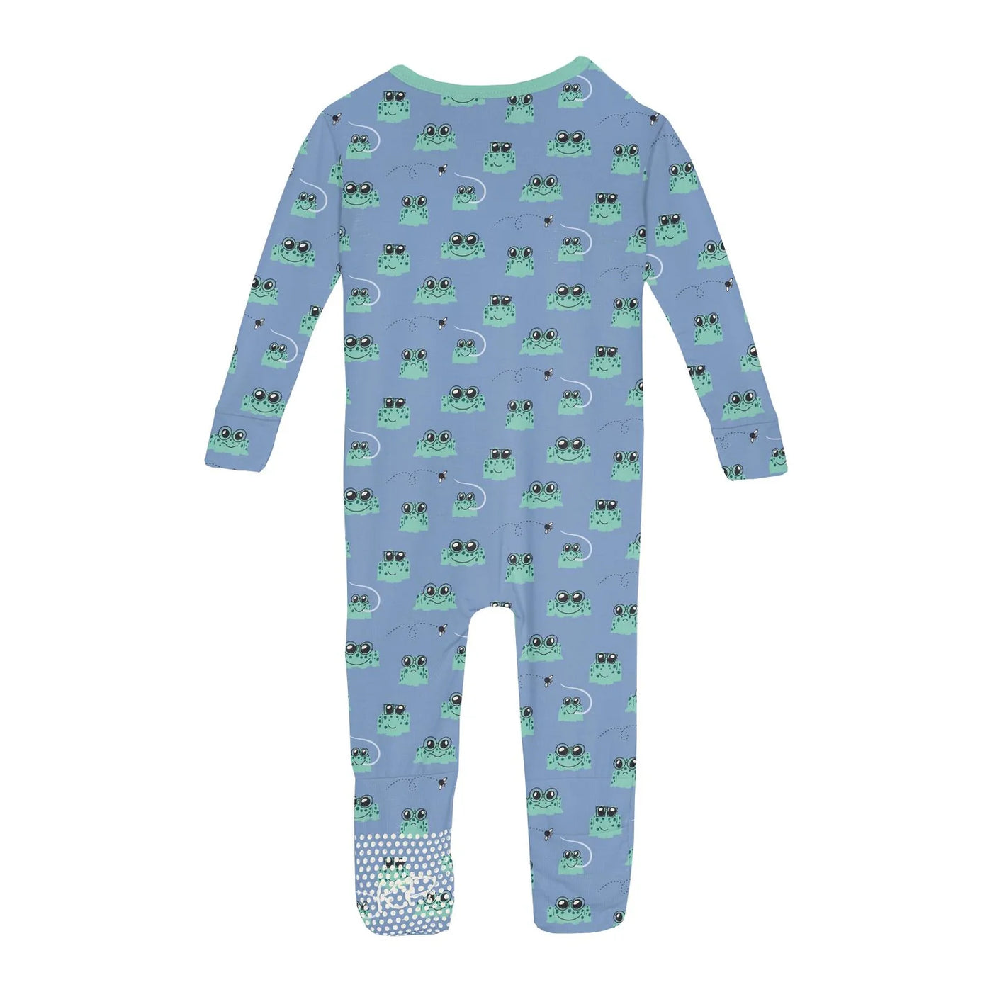 Dream Blue Bespeckled Frogs Print Convertible Sleeper with Zipper