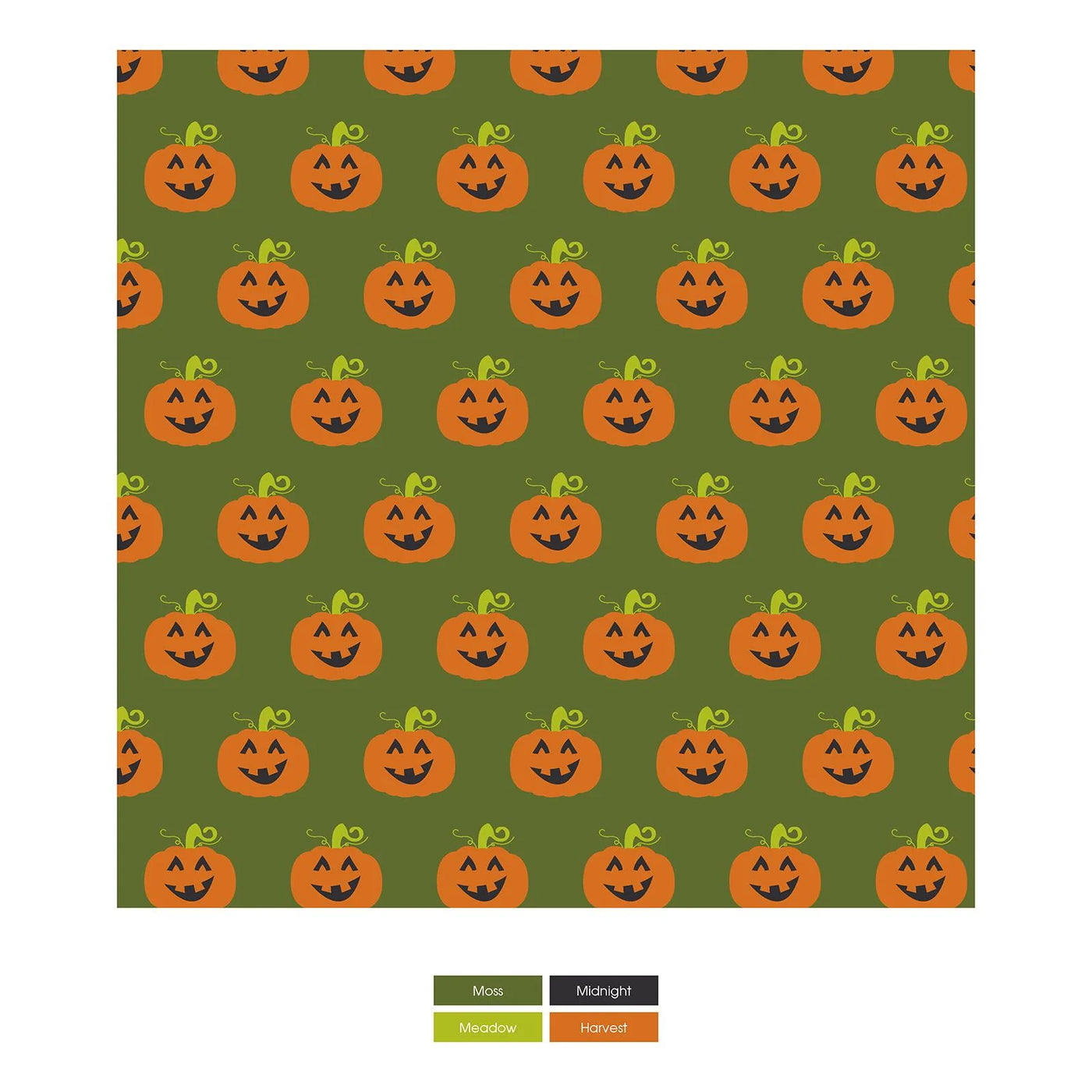 Moss Jack O'Lantern Print Footie with 2 Way Zipper