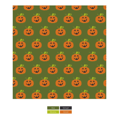 Moss Jack O'Lantern Print Footie with 2 Way Zipper