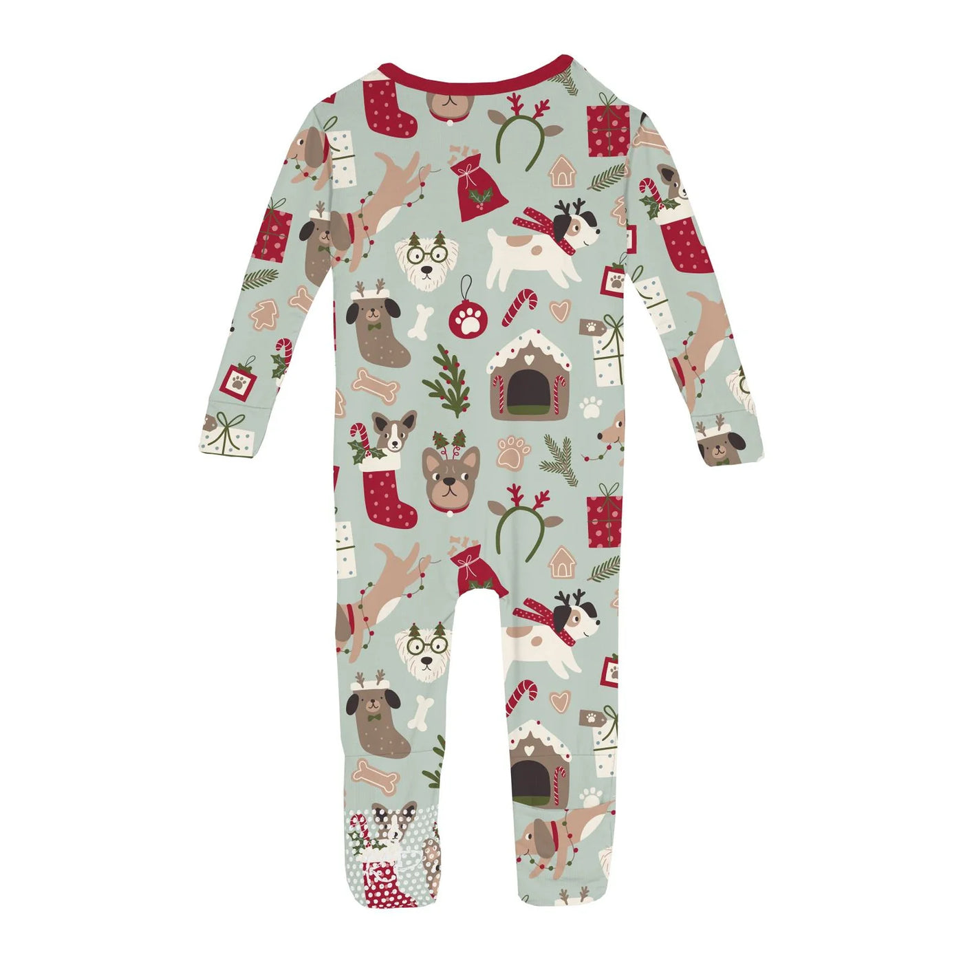 Print Convertible Coverall- Aloe Christmas Dogs
