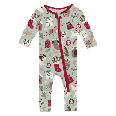 Print Convertible Coverall- Aloe Christmas Dogs