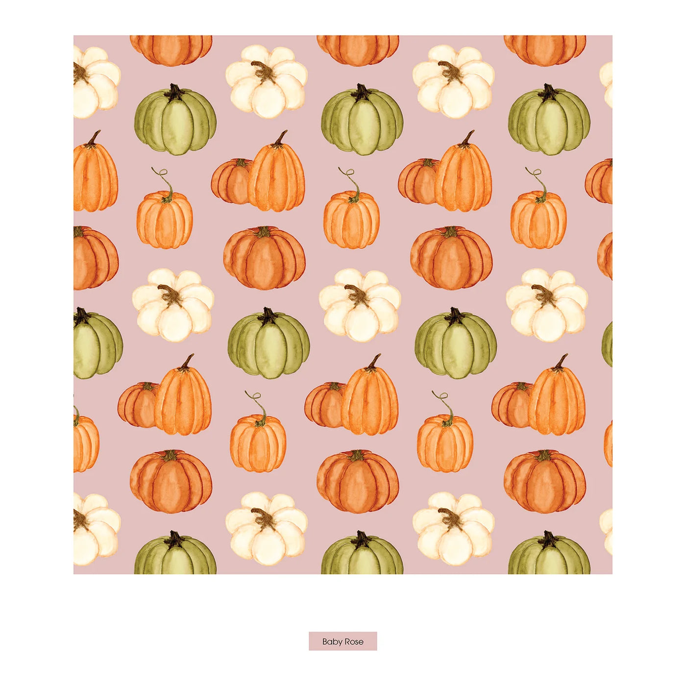 Print Long Sleeve Pajama Set in Baby Rose Pumpkin Patch