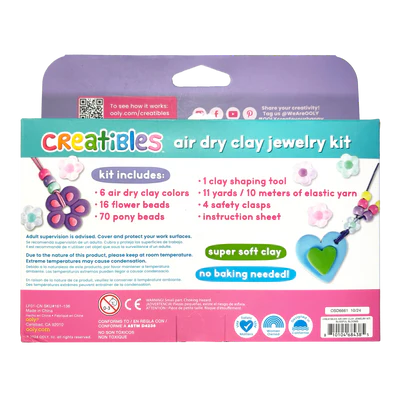 Creatibles Air Dry Clay Jewelry Kit - Blissful Blooms