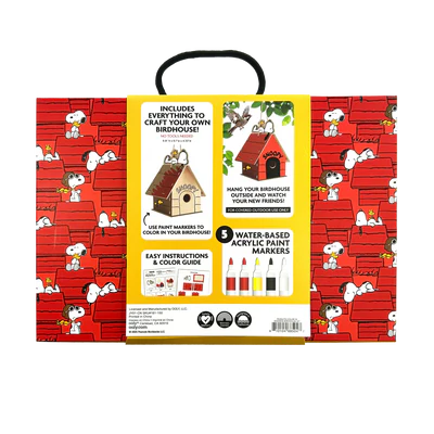 OOLY x Peanuts: Color-in' Wooden  Birdhouse Kit