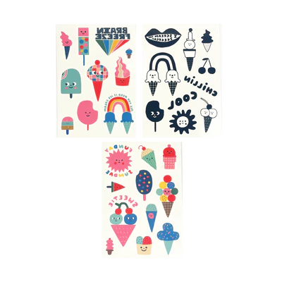 Tattoo-Palooza x Suzy Ultman: Temporary Tattoos Mini Pack - Ice Cream Party
