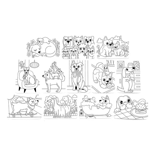 Undercover Art Hidden Pattern Coloring Activity Art Cards - Dog Days