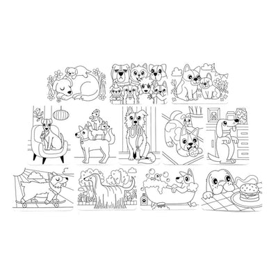 Undercover Art Hidden Pattern Coloring Activity Art Cards - Dog Days