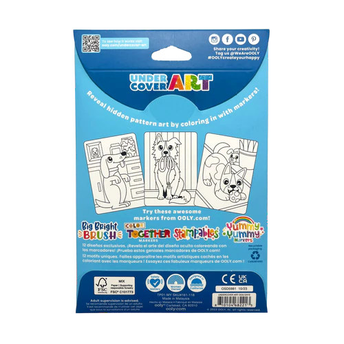 Undercover Art Hidden Pattern Coloring Activity Art Cards - Dog Days