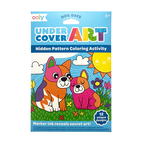 Undercover Art Hidden Pattern Coloring Activity Art Cards - Dog Days