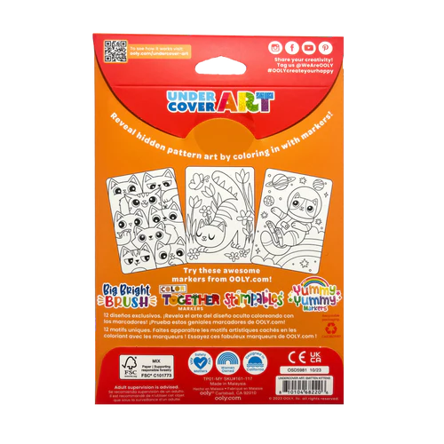 Undercover Art Hidden Pattern Coloring Activity Art Cards - Smitten Kittens