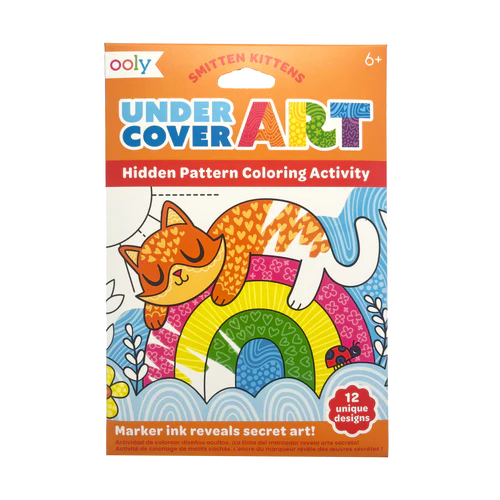 Undercover Art Hidden Pattern Coloring Activity Art Cards - Smitten Kittens