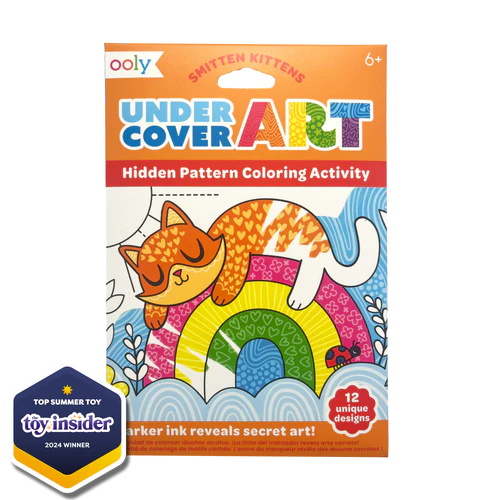 Undercover Art Hidden Pattern Coloring Activity Art Cards - Smitten Kittens