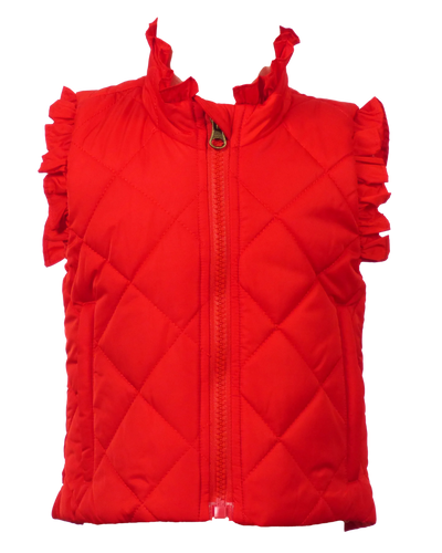 Cardinal Red Vera Vest with Ruffles