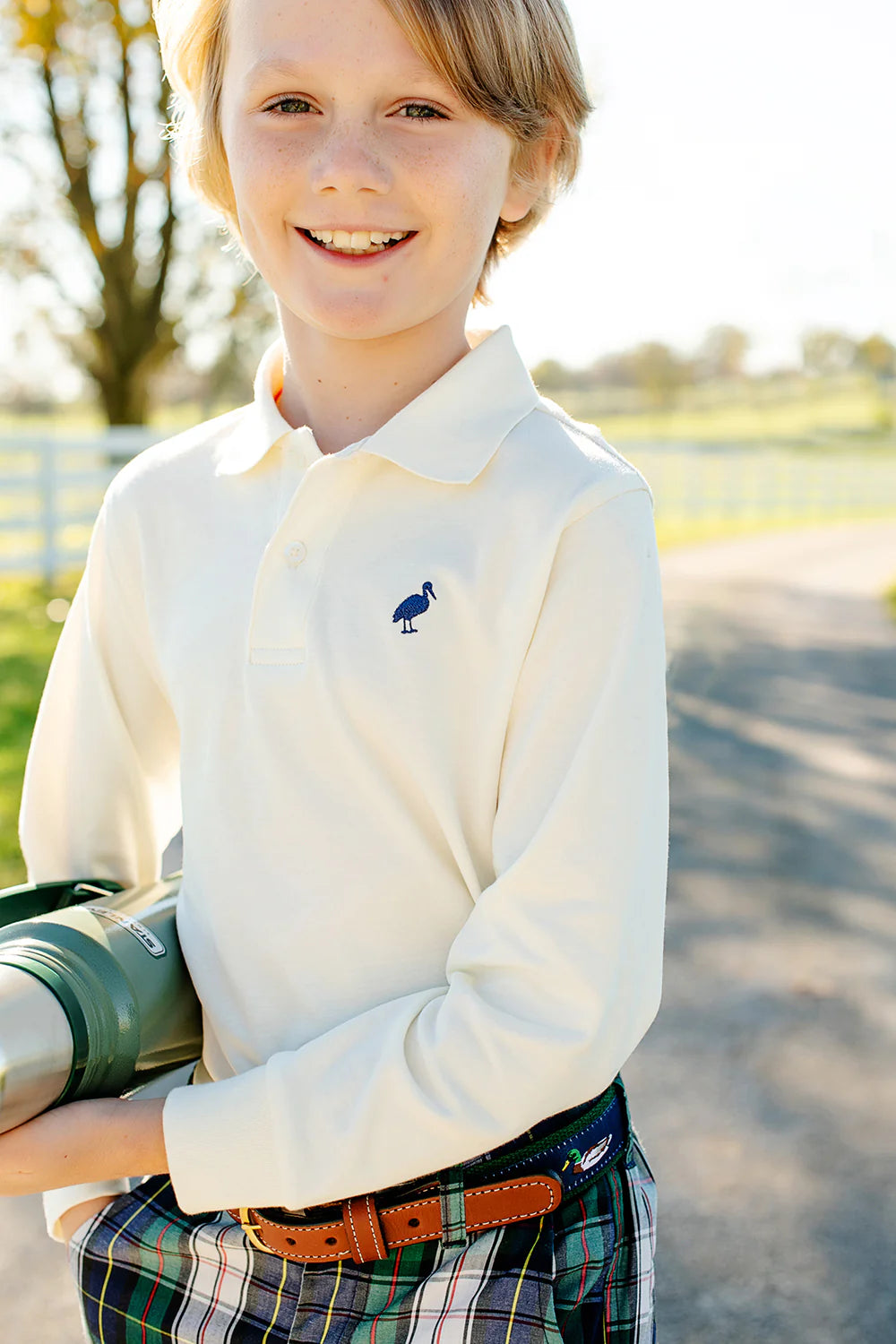 Palmetto Pearl Long Sleeve Prim and Proper Polo