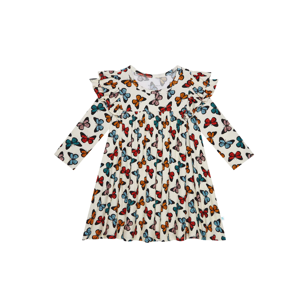 Larisa 3/4 Sleeve Flutter Dress