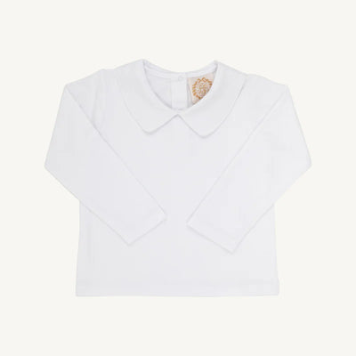 Worth Avenue White Peter Pan Collar Shirt & Onesie (Long Sleeve Pima)