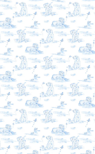 Blue Puppy Knit Rory Diaper Set