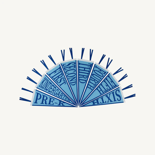 Brookline Blue with Rockefeller Royal and Worth Avenue White Picture Perfect Pennants