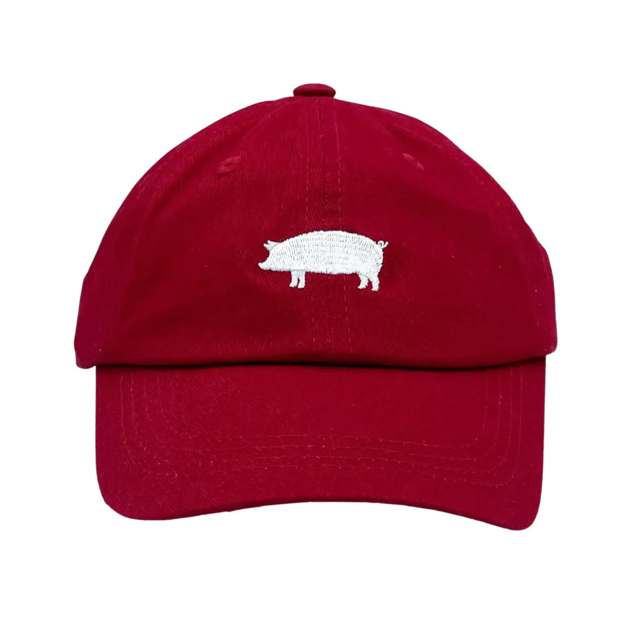 Red Pig Hat with Bow