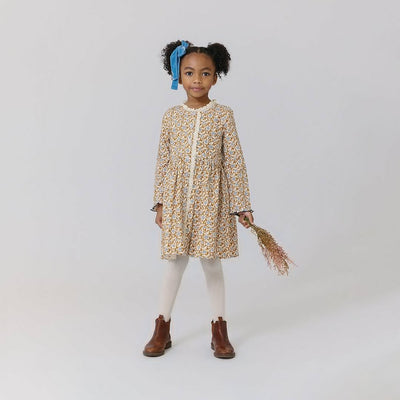 Autumn Dress- Gold Climbing Floral