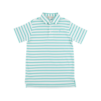Turks Teal Stripe with Edisto Egg Blue Stork Prim and Proper Polo