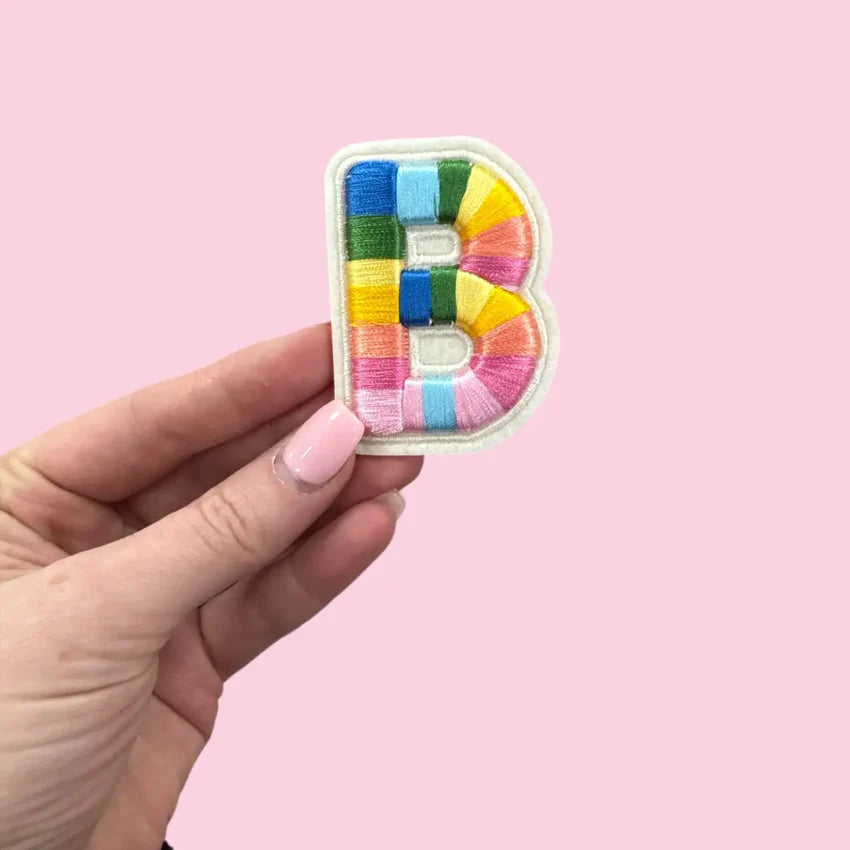Rainbow Letter Stick On Patches