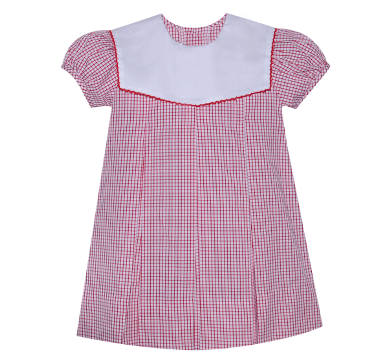 Red Reese Dress- Picot Collar
