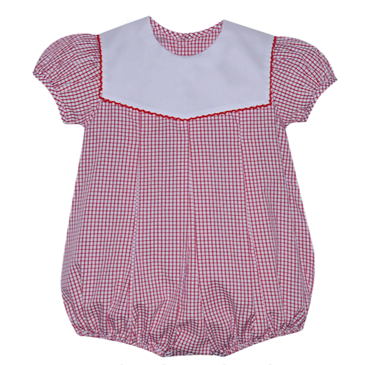Red Reese Girl Bubble- Picot Collar