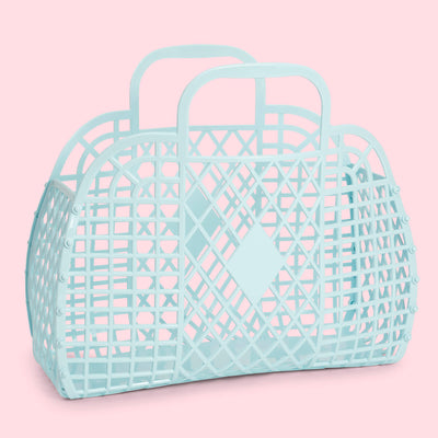 Large Retro Basket- Blue