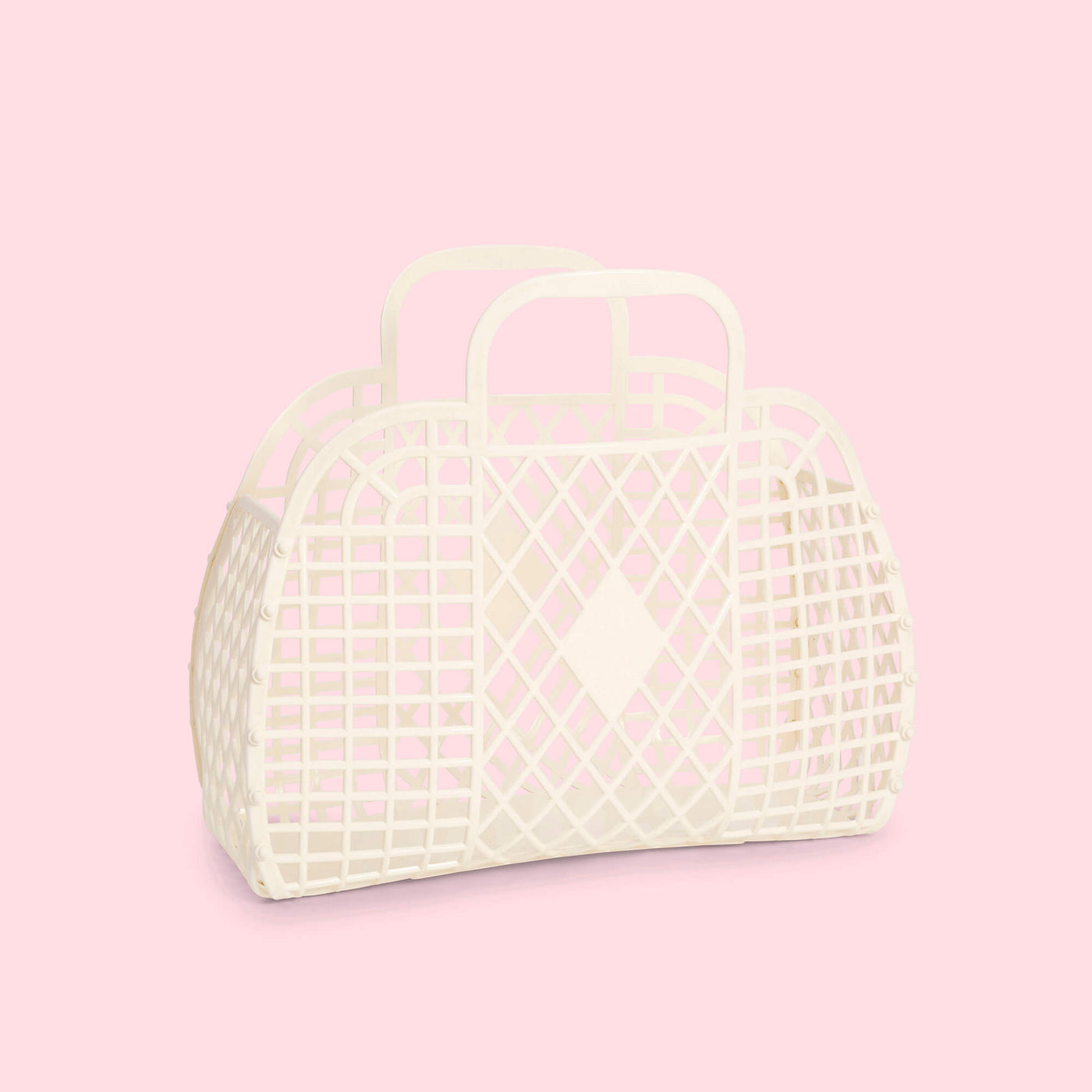 Small Retro Basket- Cream