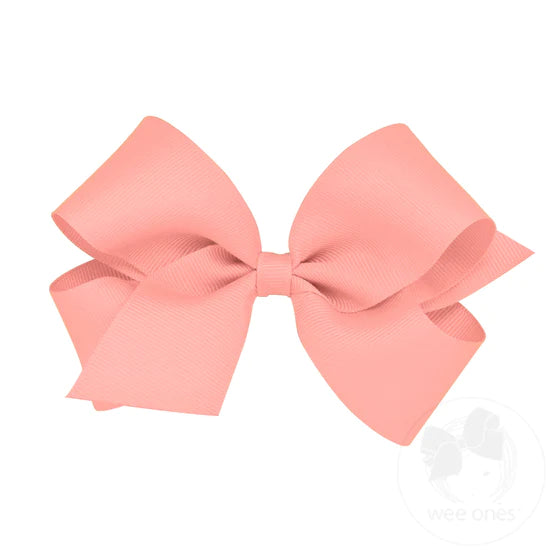 Medium Classic Grosgrain Hair Bow- Plain Wrap (7 Color Options)