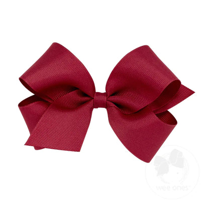 Medium Classic Grosgrain Hair Bow- Plain Wrap (7 Color Options)