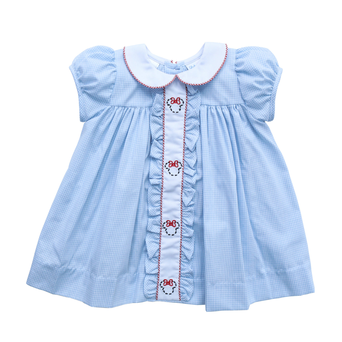 Molly Blue Gingham Mouse Embroidered Dress