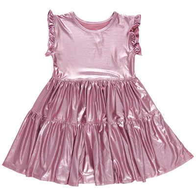 Girls Polly Dress - Light Pink Lame