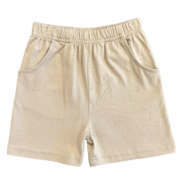 Twill Shorts with Pockets- Sand