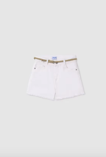 Off White Belted Shorts-  Better Cotton