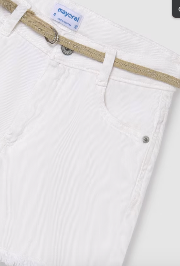 Off White Belted Shorts-  Better Cotton
