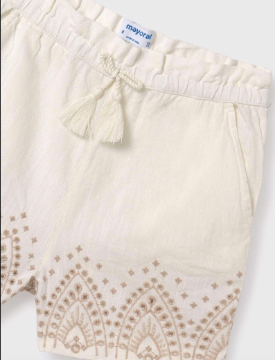 Embroidered Shorts, Cinnamon