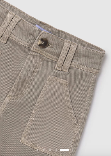 Flared Twill Pants- Sepia