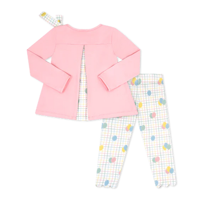 Pensacola Pink, Party Time Balloon Plaid Madeline Legging Set