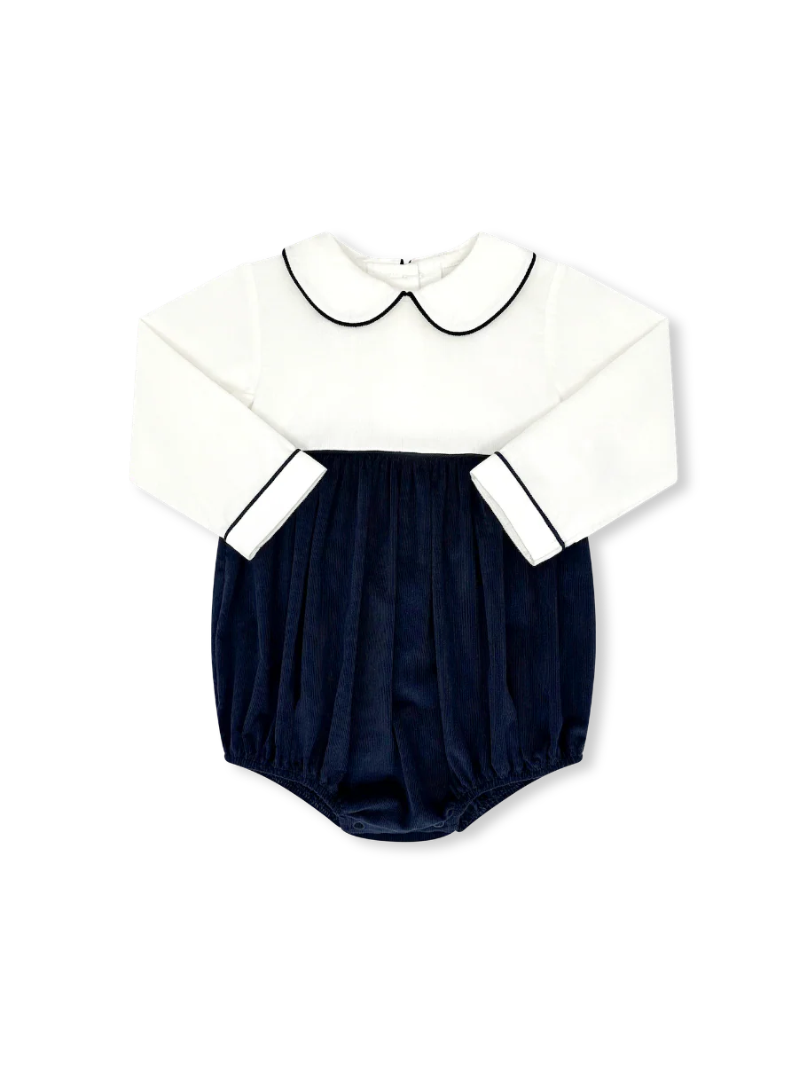 Baby Bea Bubble Long Sleeve - High Point Cream Corduroy, High Point Navy Corduroy
