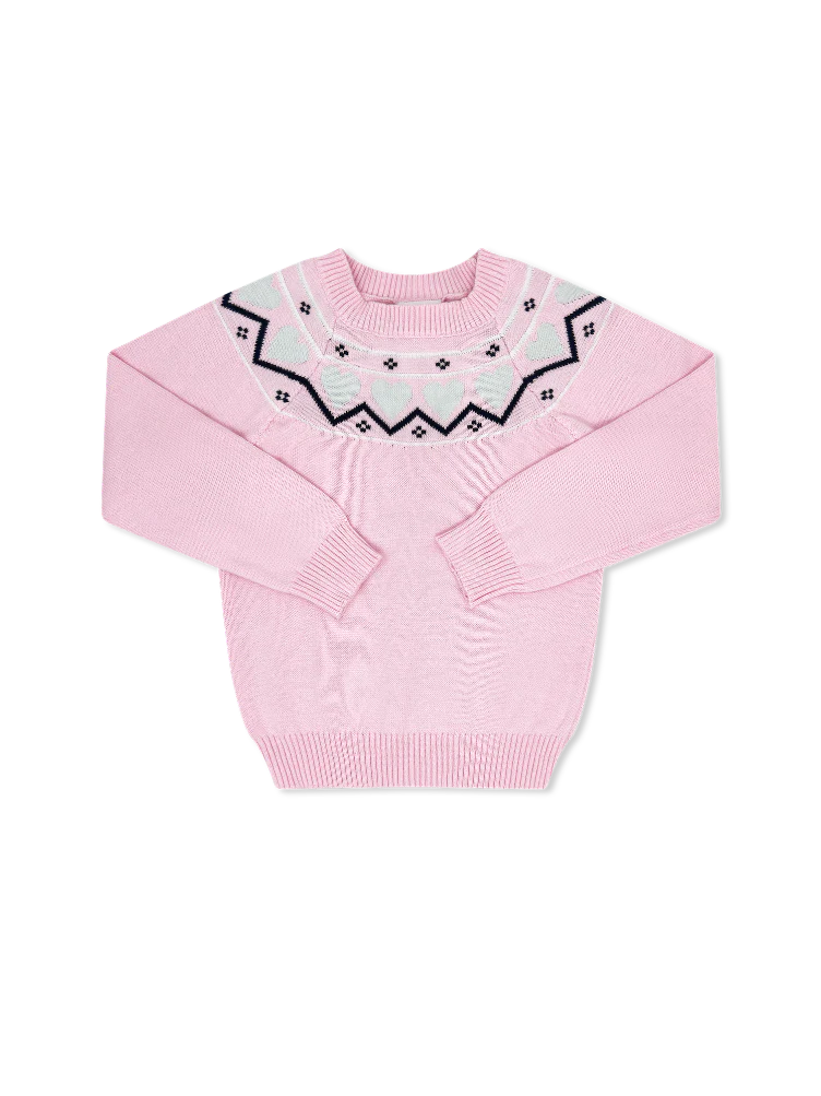Cooler Weather Sweater - Pleasant Pink, Hearts