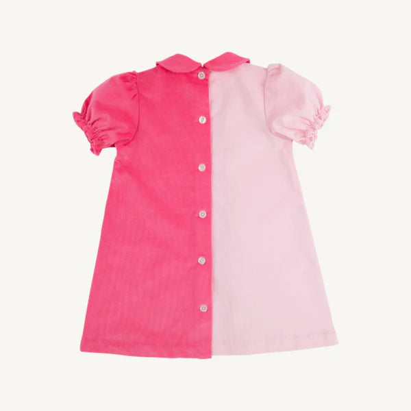 Palm Beach Pink & Romany Rose Corduroy Blaire Button Dress